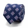 BGENTS Marineblaue Seiden-Jacquard Krawatte mit Blüten-Muster