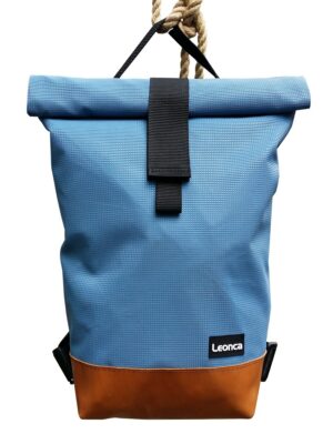 LEONCA Rollrucksack Turnmatte & Turnbockleder M Blau