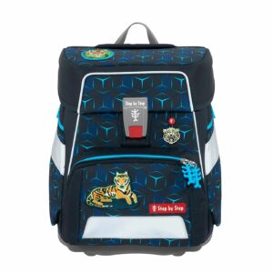 Step by Step Schulrucksack Space Set 5tlg. Shine Tiger Night Kimba Blau