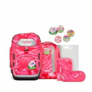 Ergobag Schulrucksack Pack Set 6tlg. Neo Edition KuntBärbuntes Einhorn Pink
