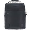 Piquadro Computerrucksack blau Glatte Rindleder