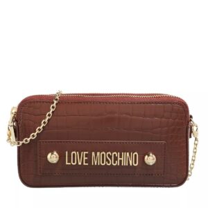 Moschino Love WALLET Portaf.Big Logo Croco Slg Pu Marrone Braun