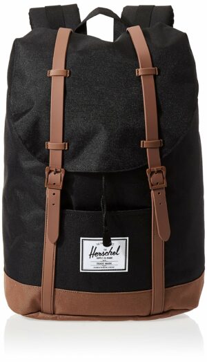 Herschel Freizeitrucksack Retreat Black/Saddle Brown Schwarz