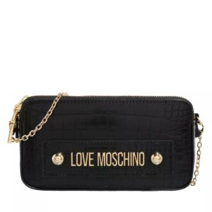 Moschino Love Wallet Portaf.Big Logo Croco Slg Pu Nero Schwarz