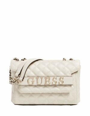 GUESS Handtasche mit Überschla grau PU