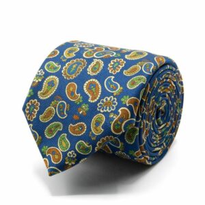 BGENTS Dunkelblaue Mogador-Krawatte mit Paisley-Muster