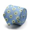 BGENTS Hellblaue Seiden-Jacquard Krawatte mit mintgrünem Blüten-Muster