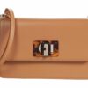 Furla Tasche mit Überschlag beige Glatte Rindleder