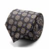 BGENTS Schwarze Seiden-Jacquard Krawatte mit geometrischem Muster in Hellbraun