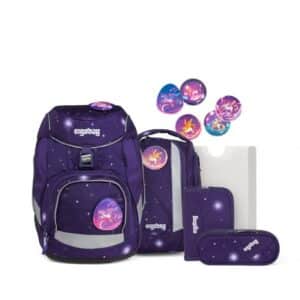 Ergobag Schulrucksack Pack 6tlg. Bärgasus Galaxy Glow Edition Lila