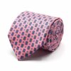 BGENTS Rosa Twill-Krawatte aus reiner Seide mit geometrischem Muster in Blau