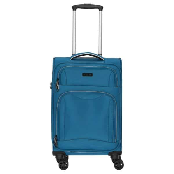 d & n Lederwaren Trolleys m. Dehnfalte blau div. Synth.