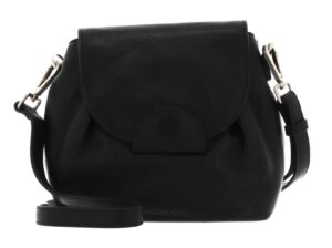 FREDsBRUDER Handtasche mit Überschla schwarz Glatte Rindleder
