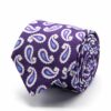 BGENTS Lila Seiden-Jacquard Krawatte mit Paisley-Muster in Hellblau/Weiß