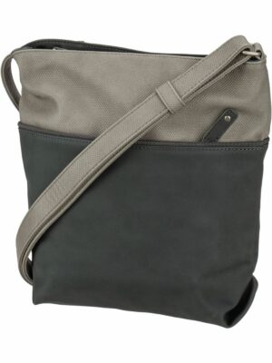 Zwei Handtasche mit Reißversc grau PU