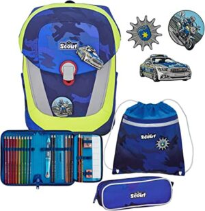 Scout Schulrucksack Sunny II Set 4tlg. Blue Police Blau