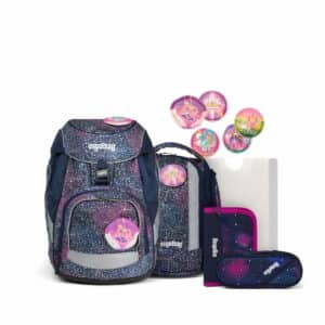 Ergobag Pack Bärlaxy SUPER REFLEX GLOW EDITION Schulrucksack Set 6tlg. Lila/Pink