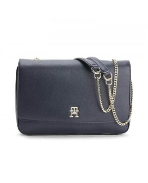 Tommy Hilfiger Handtasche mit Überschla blau Sonstige Synthetikmateri