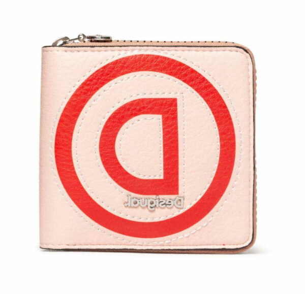 Desigual Geldtasche Zip Square Desigual Logo Patch Beige