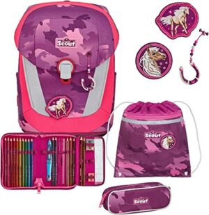 Scout Schulrucksack Sunny II Set 4tlg. Horse Pink