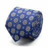 BGENTS Dunkelblaue Seiden-Jacquard Krawatte mit geometrischem Muster in Olive
