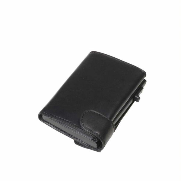 Furbo by Tony Perotti Kartenetui / Smart Wallet schwarz Leder + Aluminium
