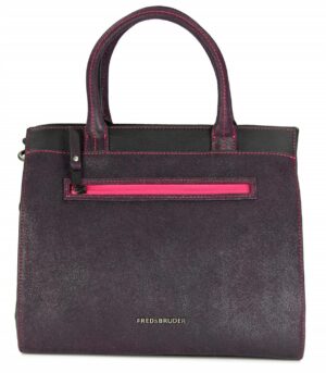 FREDsBRUDER HANDTASCHE lila Velours mit Leder