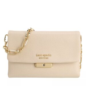Kate Spade New York Carlyle Pebbled Leather Wallet On Chain Milk Glass Beige