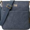TROOP CROSSBAG blau Stoff mit Leder