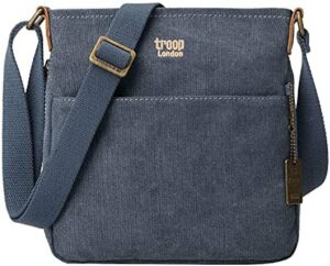 TROOP CROSSBAG blau Stoff mit Leder