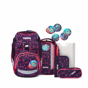 Ergobag Schulrucksack Pack Set 6tlg. Lumi Edition Bärmuda Viereck Lila