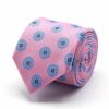 BGENTS Rosa Seiden-Jacquard Krawatte mit hellblauem Blüten-Muster