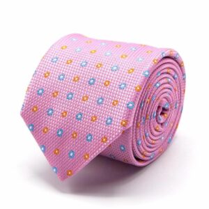 BGENTS Rosa Seiden-Jacquard Krawatte mit Blüten-Muster