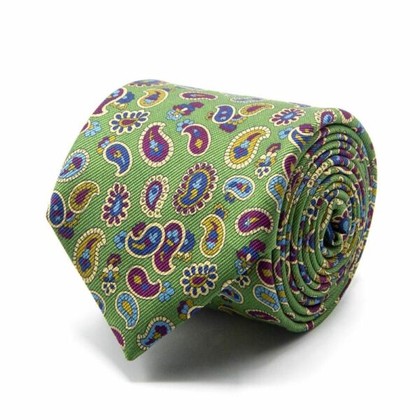 BGENTS Mintgrüne Mogador-Krawatte mit Paisley-Muster