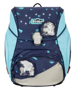 Scout Schulrucksack Exklusiv Alpha Set 4tlg. LED Pegasus Blau