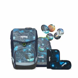 Ergobag Schulrucksack Cubo Set 5tlg. Super Refelx Glow Edition Bär Anhalter durc...