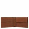 Piquadro SCHEINTASCHE cognac Kalbleder