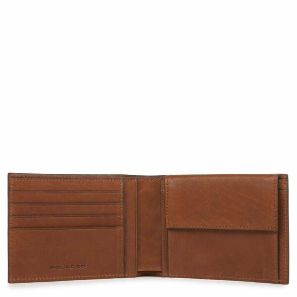 Piquadro SCHEINTASCHE cognac Kalbleder