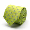 BGENTS Hellgrüne Seiden-Jacquard Krawatte mit blauem Blüten-Muster