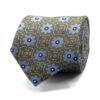 BGENTS Seiden-Jacquard Krawatte in Grün mit Blüten-Muster in Blau