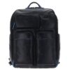 Piquadro Businessrucksack blau Glatte Rindleder