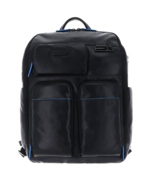 Piquadro Businessrucksack blau Glatte Rindleder