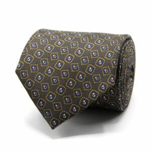 BGENTS Braune Saglia-Krawatte aus reiner Seide mit mini Paisley-Muster