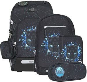 Beckmann Schulrucksack Active Air FLX Set 6tlg. Panther Schwarz