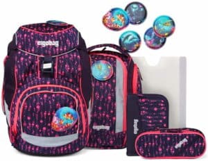 Ergobag Schulrucksack Set 6tlg. Lumi Edition Bärmuda Viereck Lila