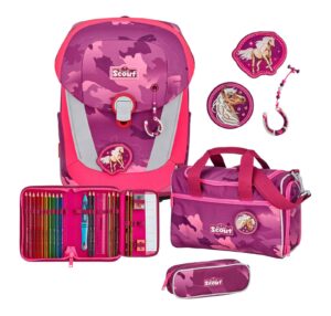 Scout Schulranzeneset Sunny II Set 4tlg. Pink Horse Funny Snaps