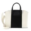 Furla Tasche Reißverschluss schwarz / weiß Glatte Rindleder