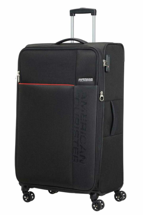 American Tourister 4R-WEICHGEPÄCKTROLLEY schwarz-rot Nylon