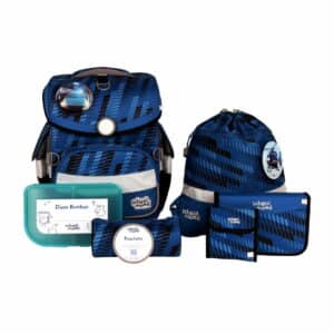 school mood Schulrucksack Timeless Air Set 7tlg. Matti Polizei Blau