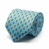 BGENTS Hellblaue Twill-Krawatte aus reiner Seide mit geometrischem Muster in Hel...